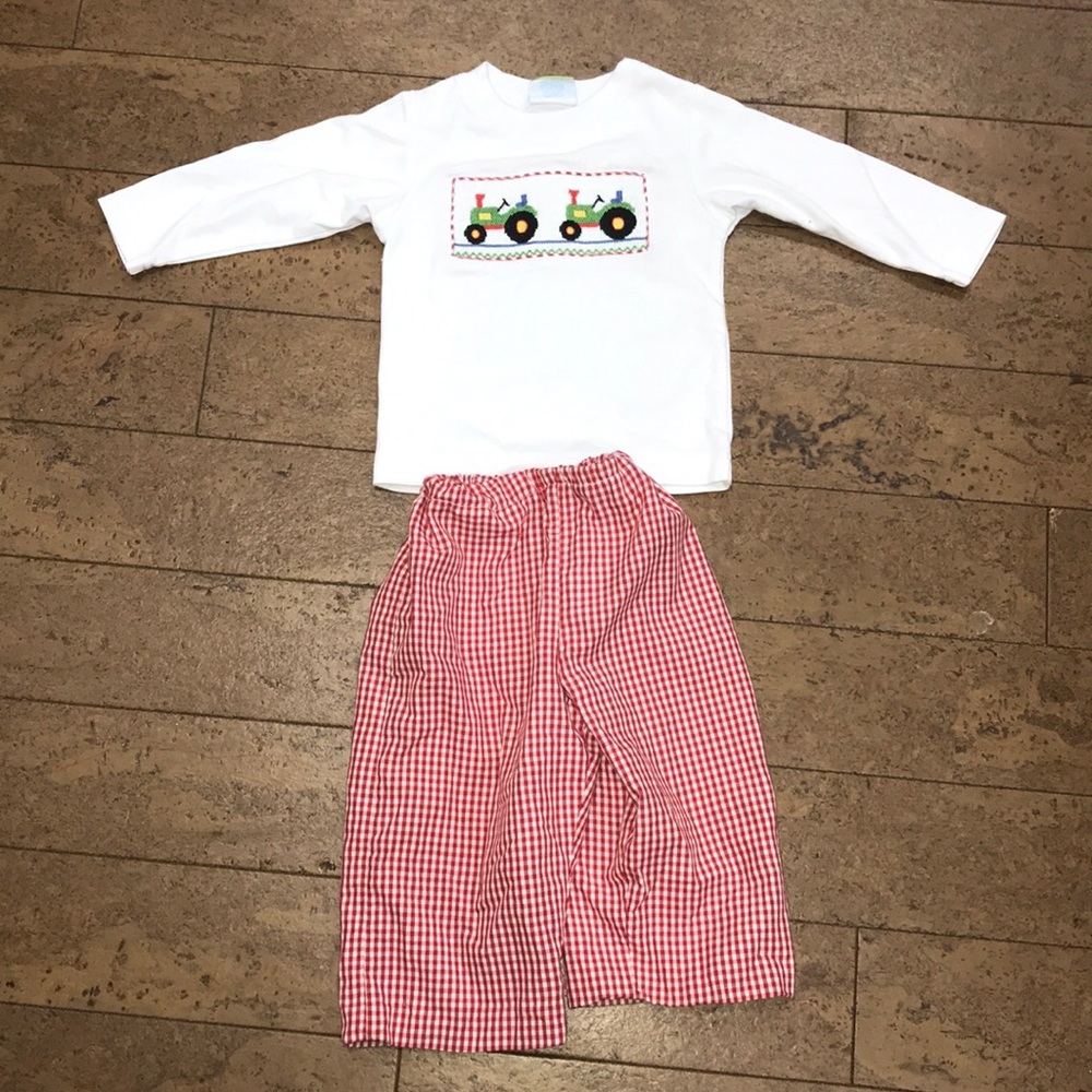 18m Velani Classics smocked tractor matching set